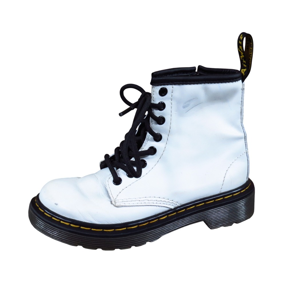 Dr. Martens 1460 J Kids Combat Boot Size 12 Fashion Lifestyle White Leather